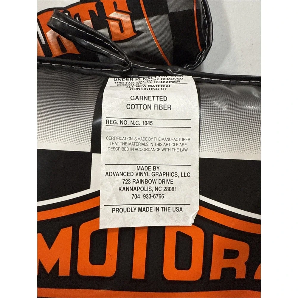 HARLEY DAVIDSON Motorcycle Vintage Vinyl Stadium/Throw Pillow 2006 Set 2 14x13in